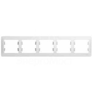 Рамка 5-м Glossa горизонт. бел. SchE GSL000105