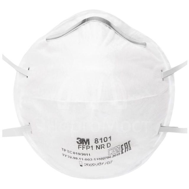 Полумаска противоаэрозольная фильтрующая модель 8101 класс защиты FFP1 NR D 3М 7100050785