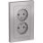 Розетка 2-м AtlasDesign 16А без заземл. в сборе алюм. SchE ATN000320