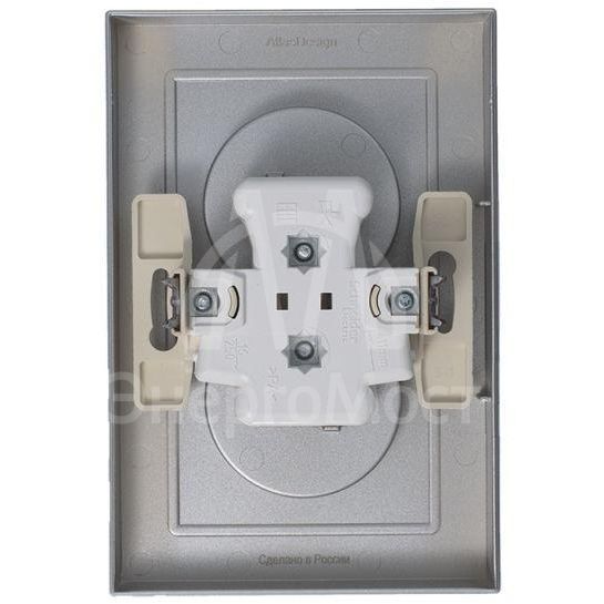 Розетка 2-м AtlasDesign 16А без заземл. в сборе алюм. SchE ATN000320