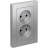 Розетка 2-м AtlasDesign 16А без заземл. в сборе алюм. SchE ATN000320