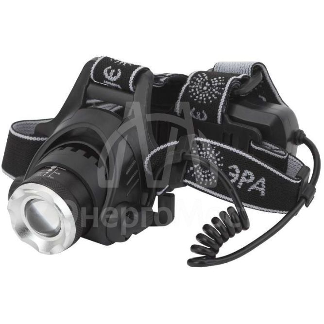 Фонарь аккумуляторный налобный GA-805 CREE 5Вт регулир. фокус литиевый аккум. 2.5А.ч алюм. USB пластик. (кор.) Эра Б0039625