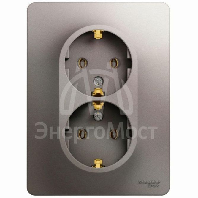 Розетка 2-м Glossa с заземл. в сборе платина SchE GSL001224
