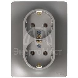 Розетка 2-м Glossa с заземл. в сборе платина SchE GSL001224