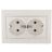 Розетка 2-м СП Мира керам. с заземл. жемчуж. бел. перламутр LEZARD 701-3030-127