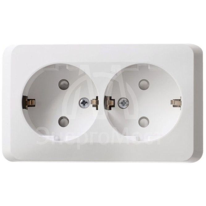 Розетка 2-м ОП Этюд 16А защ. шторки с заземл. бел. SchE PA16-008B