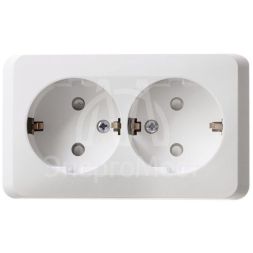 Розетка 2-м ОП Этюд 16А защ. шторки с заземл. бел. SchE PA16-008B