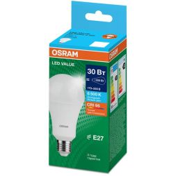 Лампа светодиодная LED G4 Value LVCLA300 30W/965 CRI95 30Вт 6500К 3000лм грушевидная матов. E27 170-250В OSRAM 4058075696808