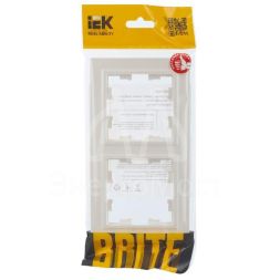 Рамка 2-м BRITE РУ-2-БрЖ жемчуж. IEK BR-M22-K36