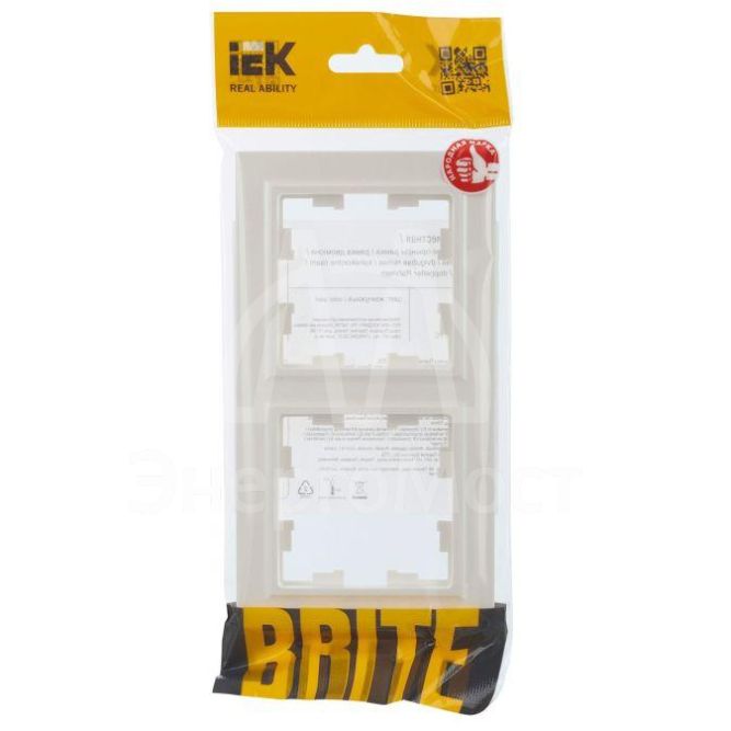 Рамка 2-м BRITE РУ-2-БрЖ жемчуж. IEK BR-M22-K36