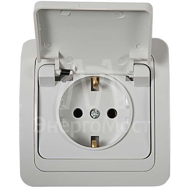 Розетка 1-м CLASSICO защ. шторки с заземл. 2114 бел. ASD / IN HOME 4690612002422