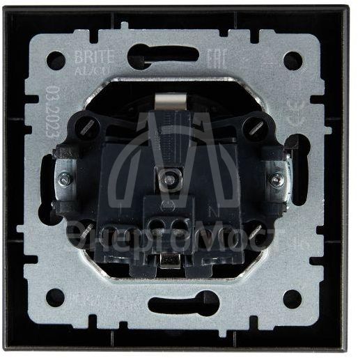 Розетка СП BRITE РСР14-1-0-БрС 16А в сборе с заземл. защ. шторки сталь IEK BR-R14-16-K46-F