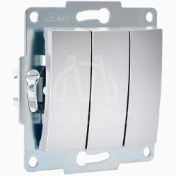 Механизм выключателя 3-кл. 1п СП Karina 10А IP20 мат. серебр. LEZARD 707-4388-109