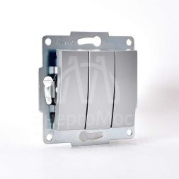 Механизм выключателя 3-кл. 1п СП Karina 10А IP20 мат. серебр. LEZARD 707-4388-109