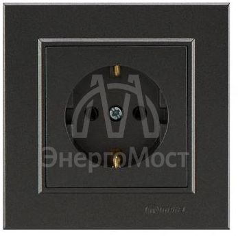 Розетка 1-м СП Karea 16А IP20 с/з дым. металлик Makel 56050028