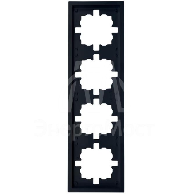 Рамка 4-мест. горизонт. ZIMA черн. бархат LEZARD 704-4200-149