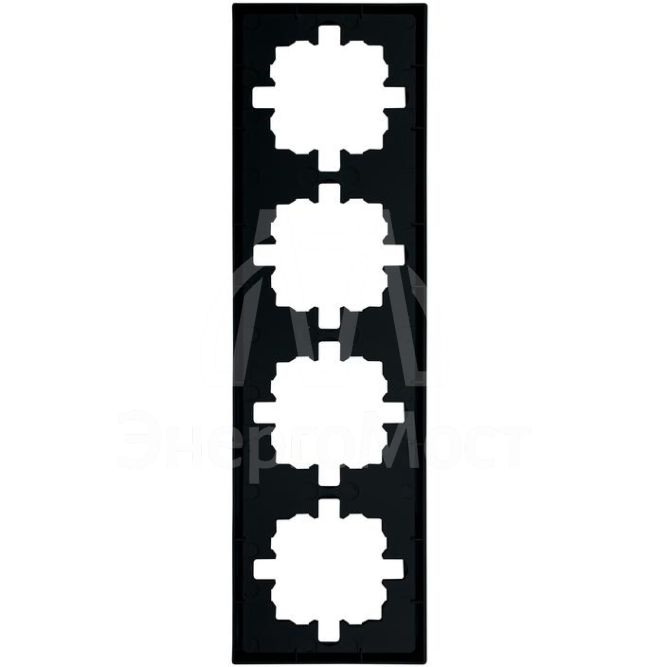 Рамка 4-мест. горизонт. ZIMA черн. бархат LEZARD 704-4200-149