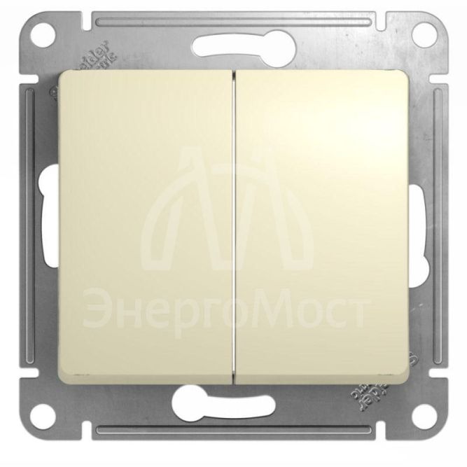 Механизм переключателя 2-кл. СП Glossa 10А IP20 (сх. 6/2) 10AX беж. SchE GSL000265
