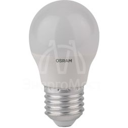 Лампа светодиодная LED STAR CLASSIC P 40 5.5W/827 5.5Вт шар 2700К тепл. бел. E27 470лм 220-240В матов. пласт. OSRAM 4052899971646