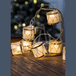 Гирлянда светодиодная &amp;quot;Барабаны&amp;quot; pvc 5х4см 10LED тепл. бел. 1.8+0.3м КОСМОС KOC_GIR-B117