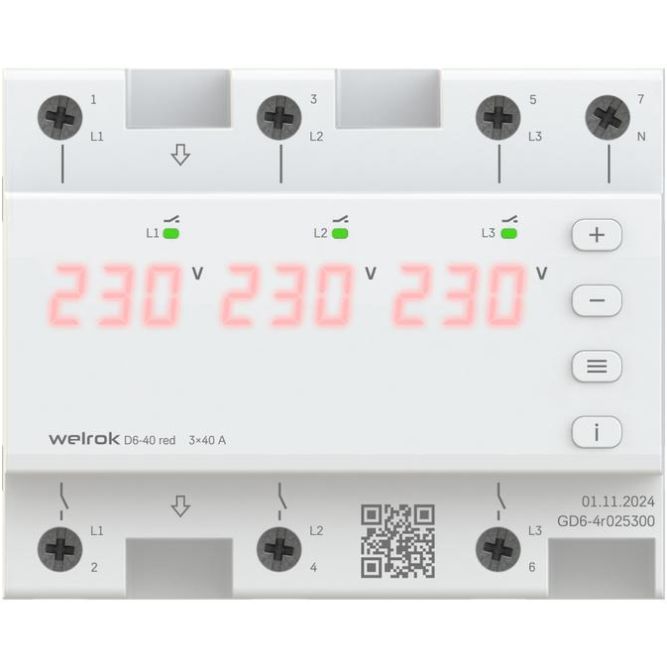 Реле напряжения D6-40 red Welrok 4660251140397