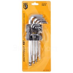 Набор шестигранных ключей с шаром КШ-9 КВТ 78368