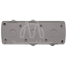 Блок ОП Клио 1-кл. выкл. 10А + розетка 2-м 16А 250В с заземл. с прозр. крышкой сер. Universal К2238-Gr