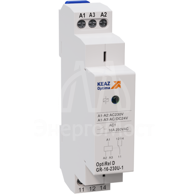 Реле промежуточное OptiRel D GR-08-024U-2 модульное 8А 24В AC/DC 2СО КЭАЗ 332037