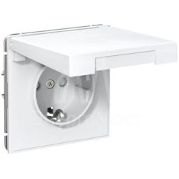 Розетка ArtGallery 16А IP20 с заземл. со шторками с крышкой быстрозажим. клем. механизм бел. SE GAL000146S