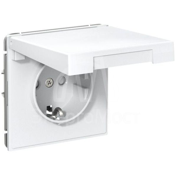 Розетка ArtGallery 16А IP20 с заземл. со шторками с крышкой быстрозажим. клем. механизм бел. SE GAL000146S