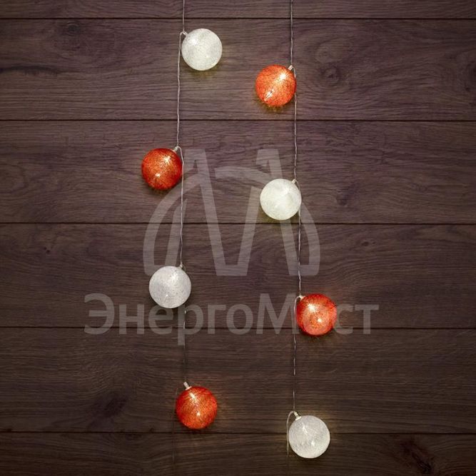 Фонарики тайские &amp;quot;Магия&amp;quot; 3.5м 20LED тепл. бел. питание 2хАА (батарейки не в комплекте) провод прозр. ПВХ NEON-NIGHT 303-088