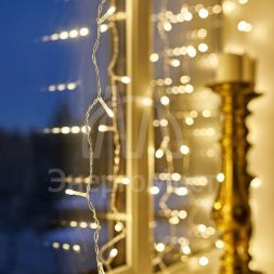 Гирлянда &amp;quot;Светодиодный Дождь&amp;quot; 2х2.5м свечение с динамикой прозрач. провод 230В диоды тепл./бел. NEON-NIGHT 235-056