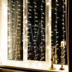 Гирлянда &amp;quot;Светодиодный Дождь&amp;quot; 2х2.5м свечение с динамикой прозрач. провод 230В диоды тепл./бел. NEON-NIGHT 235-056