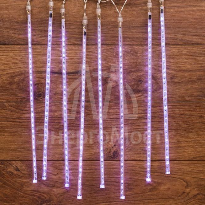 Электроукрашение &amp;quot;Тающая сосулька&amp;quot; 8х30LED 0.5м 220В IP20 бел.; черн. провод NEON-NIGHT 256-313-6