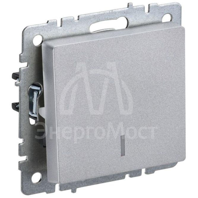 Выключатель проходной 1-кл. СП BRITE ВС10-1-7-БрА 10А с индик. механизм алюм. IEK BR-V12-1-10-K47