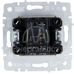 Выключатель проходной 1-кл. СП BRITE ВС10-1-7-БрА 10А с индик. механизм алюм. IEK BR-V12-1-10-K47