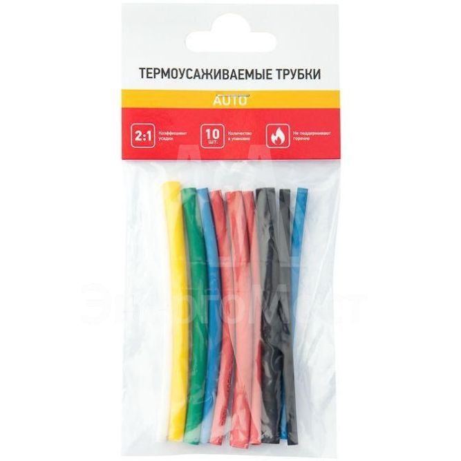 Набор трубок термоусадочных тонкостен. №1 (АВТО) разноцвет. Rexant 29-0101