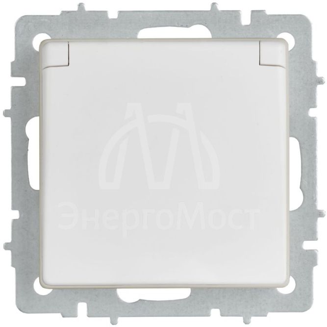 Розетка BRITE РСбш10-3-44-БрАБ 16А IP44 с заземл. защ. шторки с крышкой механизм арктич. бел. IEK BR-R16-16-44-K91