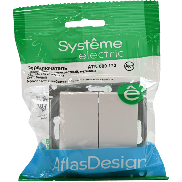 Переключатель перекрестный 2-кл. AtlasDesign 2хсх.7 10АХ механизм бел. SE ATN000173