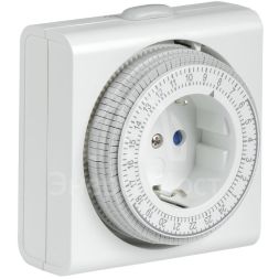 Розетка-таймер механический РТМ-3 15мин 24ч 96on/off 16А IP20 IEK ERT-21-1-16-S-15-0-20-K01