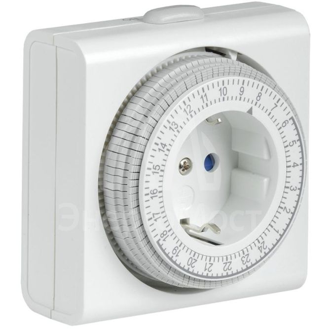Розетка-таймер механический РТМ-3 15мин 24ч 96on/off 16А IP20 IEK ERT-21-1-16-S-15-0-20-K01