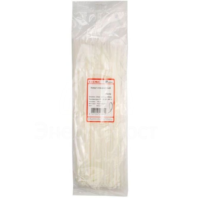 Хомут кабельный 3.6х290 полиамид бел. (уп.100шт) DKC 25210