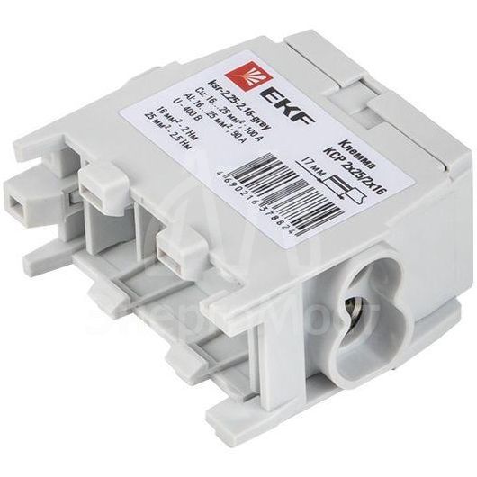 Клемма распределительная КСР с двойным винтом 2х25/2х16 сер. PROxima EKF ksr-2.25-2.16-grey