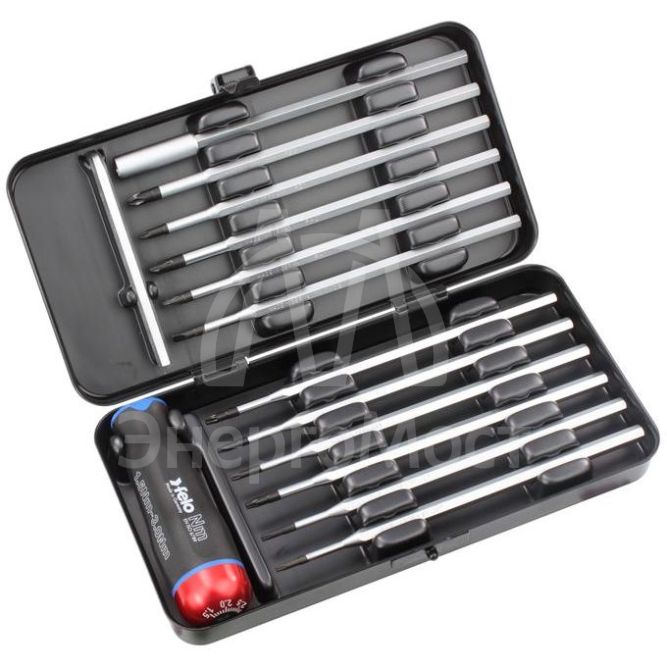 Отвертка серия Nm 1.5-3.0 с набором насадок (уп.12шт) в кейсе Felo 10099216