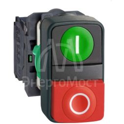 Кнопка 22мм двойная с маркир. SchE XB5AL73415