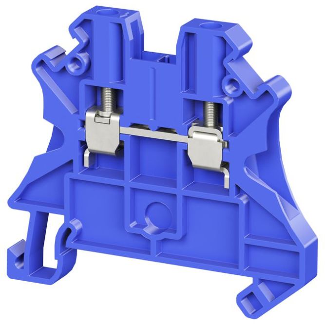 Клемма проходная винтовой зажим; 2 точки подключения; 2.5кв.мм син. DKC TUR-2.5R-BU