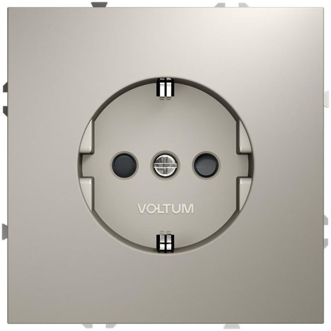 Розетка 1-м СП S70 16А с заземл. защ. шторки механизм кашемир Voltum VLS040203