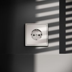 Розетка 1-м СП S70 16А с заземл. защ. шторки механизм кашемир Voltum VLS040203