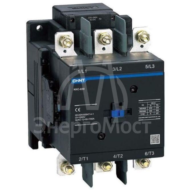 Контактор NXC-630 630А AC/DC 220В-240V/АС3 2НО+2НЗ 50Гц (R) CHINT 836563