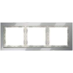 Рамка 3-м S70 стеклян. сталь Voltum VLS110305